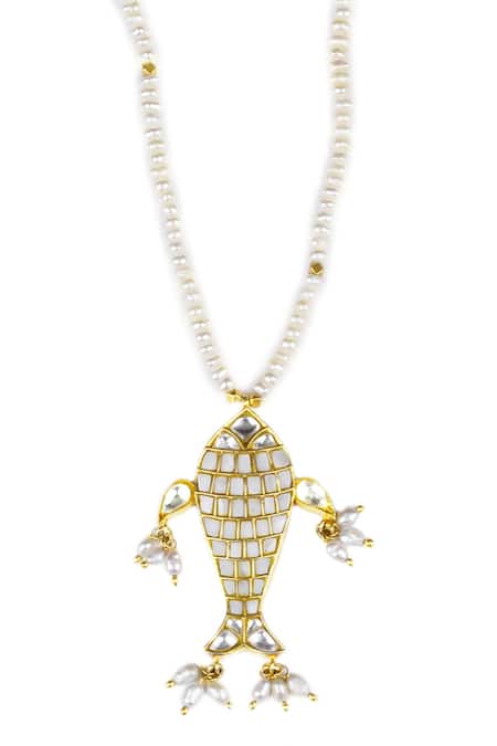 Sangeeta Boochra X Payal Singhal Gold Plated Tanaz Pendant Necklace Online at Aza Fashions Sangeeta Boochra X Payal Singhal_Gold Plated Tanaz Pendant Necklace _Online_at_Aza_Fashions