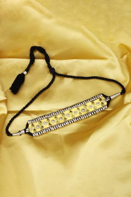 Sangeeta Boochra X Payal Singhal_Gold Plated Zoya Handcrafted Choker _Online_at_Aza_Fashions