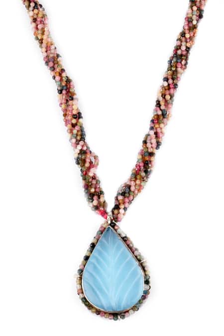 Sangeeta Boochra X Payal Singhal Silver Plated Faiza Stone Pendant Necklace Online at Aza Fashions Sangeeta Boochra X Payal Singhal_Silver Plated Faiza Stone Pendant Necklace _Online_at_Aza_Fashions