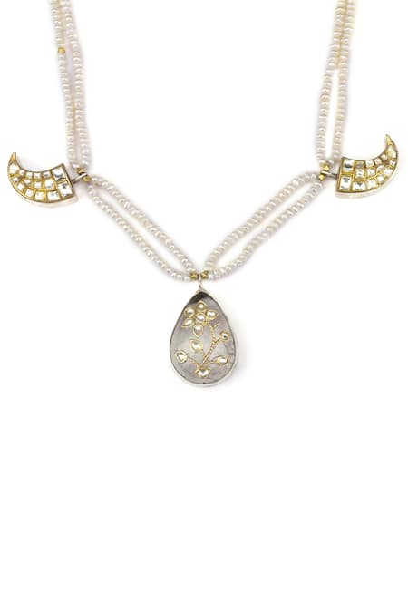 Buy Sangeeta Boochra X Payal Singhal Silver Plated Amira Kundan Embellished Pendant Necklace Online at Aza Fashions Buy_Sangeeta Boochra X Payal Singhal_Silver Plated Amira Kundan Embellished Pendant Necklace _Online_at_Aza_Fashions