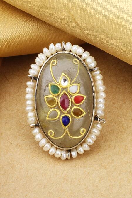 Sangeeta Boochra X Payal Singhal_Gold Plated Stones Amara Studded Ring _Online_at_Aza_Fashions