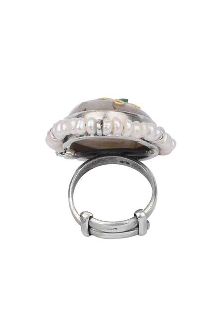 Sangeeta Boochra X Payal Singhal_Gold Plated Stones Amara Studded Ring _at_Aza_Fashions