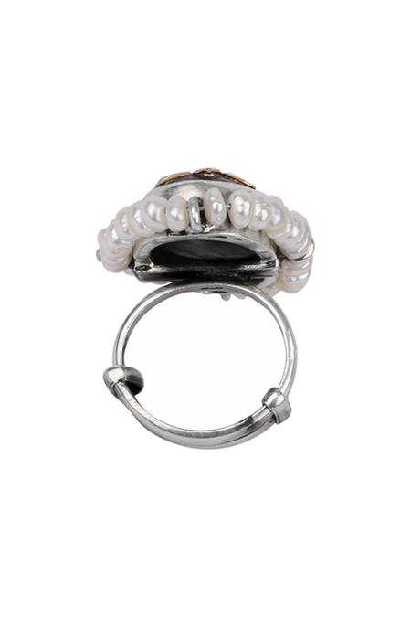 Sangeeta Boochra X Payal Singhal_Gold Plated Stones Nysa Studded Ring _at_Aza_Fashions