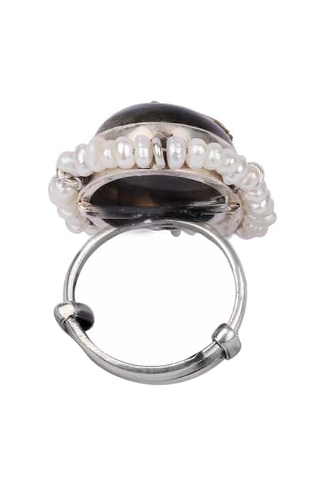 Shop_Sangeeta Boochra X Payal Singhal_Gold Plated Stones Hayaa Studded Ring _Online_at_Aza_Fashions