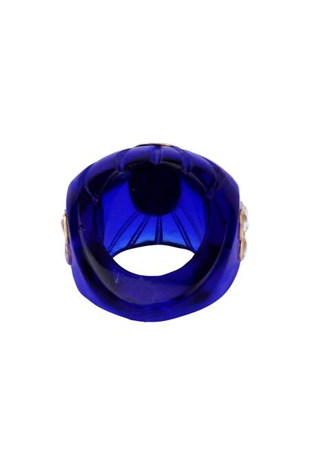 Buy_Sangeeta Boochra X Payal Singhal_Blue Stones Yasmin Onyx Ring _Online_at_Aza_Fashions