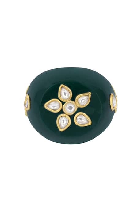 Sangeeta Boochra X Payal Singhal Green Stones Shama Onyx Ring Online at Aza Fashions Sangeeta Boochra X Payal Singhal_Green Stones Shama Onyx Ring _Online_at_Aza_Fashions
