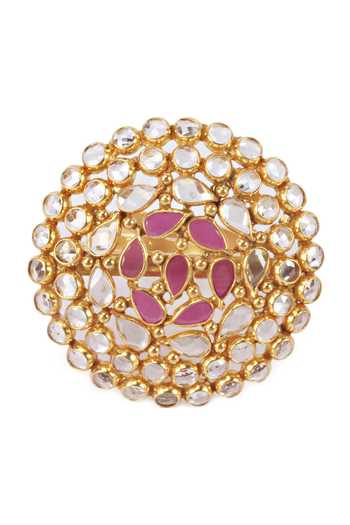 Shop Sangeeta Boochra Silver Plated Stones Embellished Ring at Aza Fashions Shop_Sangeeta Boochra_Silver Plated Stones Embellished Ring _at_Aza_Fashions