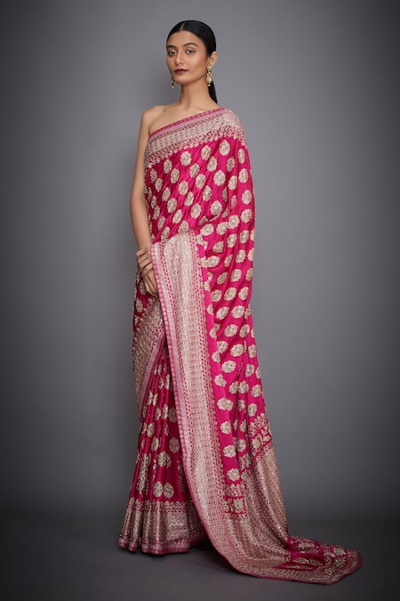 RI.Ritu Kumar Embroidered Silk Satin Saree 