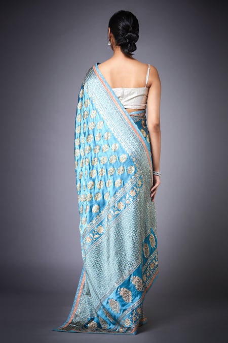 RI.Ritu Kumar Jasmine Print Saree With Unstitched Blouse Piece
