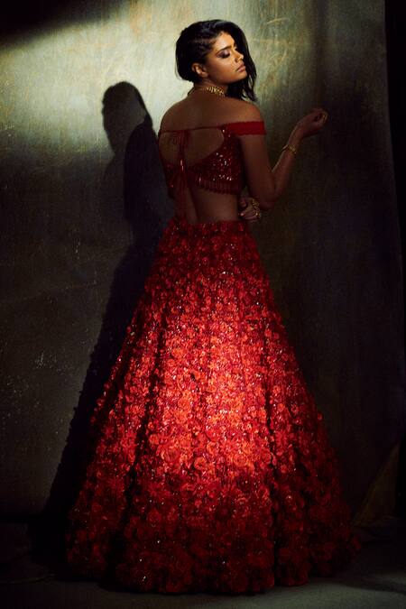 Seema Gujral Red Embroidered Lehenga Set 2