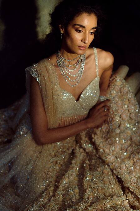 Buy Seema Gujral White Net Embroidered Lehenga Set Online at Aza Fashions Buy_Seema Gujral_White Net Embroidered Lehenga Set_Online_at_Aza_Fashions