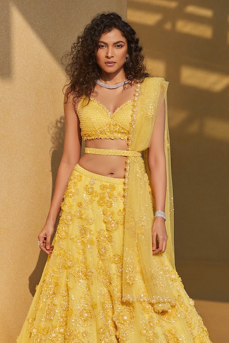 Yellow Floral Lehenga Choli for Indian Weddings, Haldi Sangeet Bridesmaids  Party Wear Lehenga Blouse, Ready to Wear Stitched Lehenga Choli - Etsy Hong  Kong