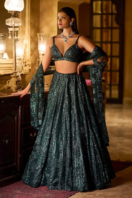 Seema Gujral Embroidered Bridal Lehenga Set 