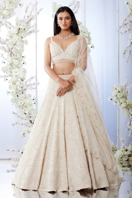 Golden White Bridal Lehenga Dress for Indian Bridal Wear – Nameera by Farooq