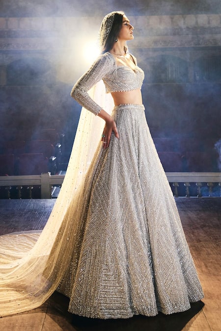Silver Bridal Lehenga - Latest Designer Collection with Prices - Buy Online