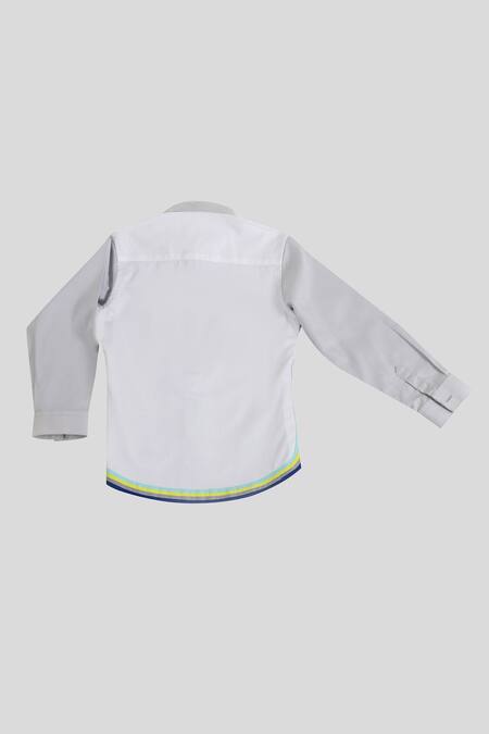 Shop_Partykles_Grey Cotton Satin Shirt _at_Aza_Fashions