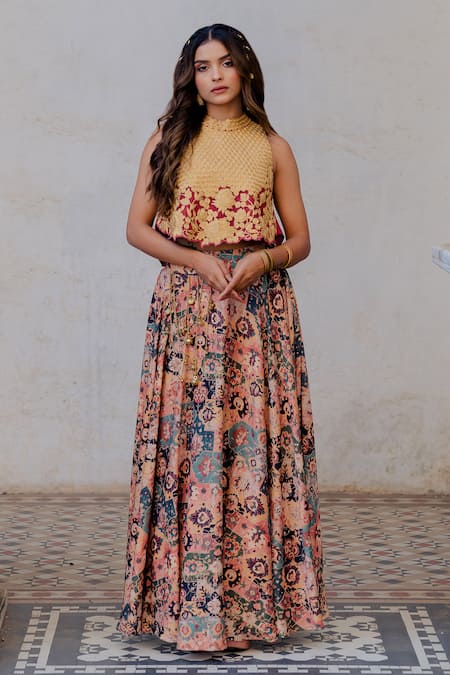 Nikita Vishakha Silk Printed Lehenga & Top Set 