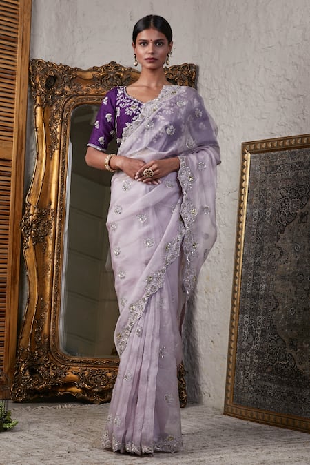 Light Purple Silk Weaving Kanjivaram Saree – Leemboodi