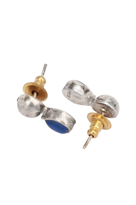 Sangeeta Boochra_Silver Plated Stones Handcrafted Studs _Online_at_Aza_Fashions