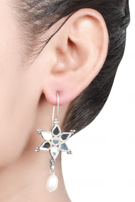 Sangeeta Boochra Floral Stone Drop Danglers 