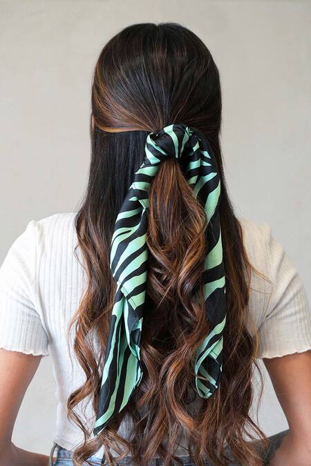 Hair Drama CO Green Zebra Print Bandana 4
