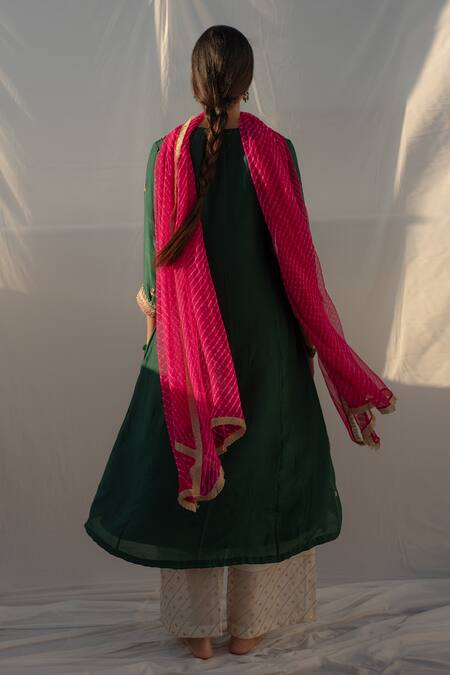 Apeksha Jain Label Floral Embroidered Kurta Palazzo Set 