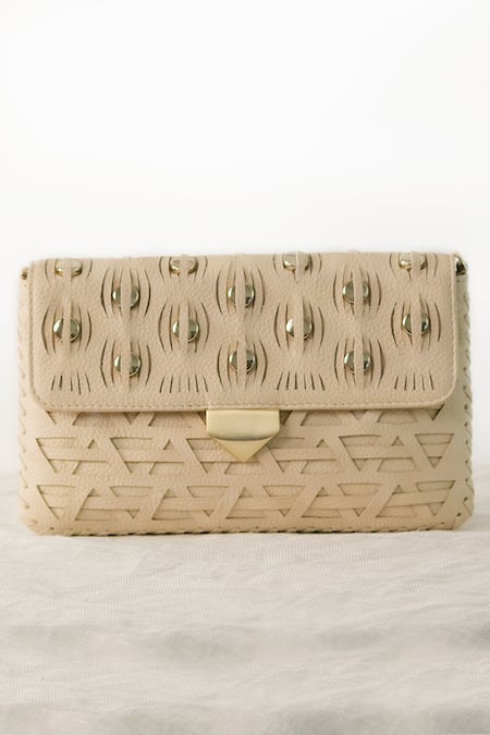Devina Juneja Woven Flap Clutch 