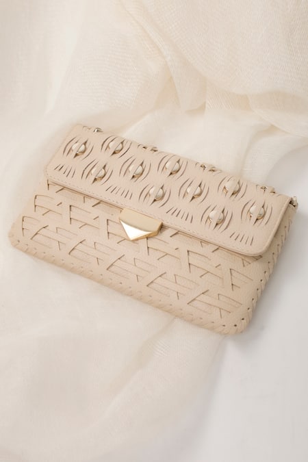 Devina Juneja Woven Flap Clutch 