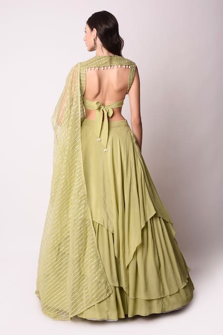 Shwetanga Layered Lehenga Set 