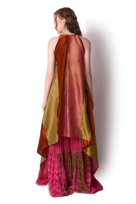 Shwetanga Embroidered Jacket Sharara Set 