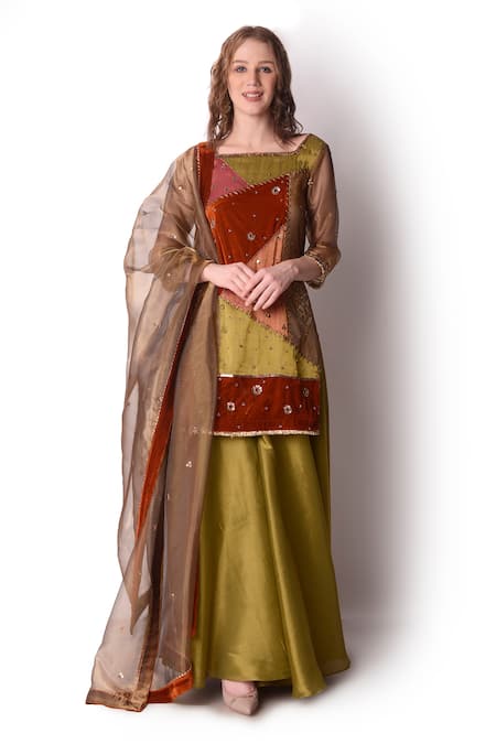 Shwetanga Sequin Embroidered Kurta Sharara Set 