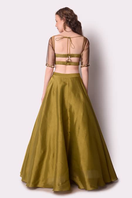 Shwetanga Lehenga Set With Embellished Blouse 