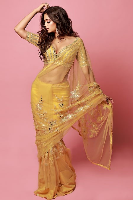 Nitika Gujral Embroidered Saree with Blouse 