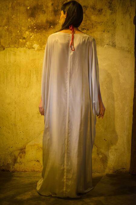 Stephany Cotton Satin Draped Dress 