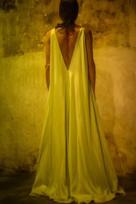 Stephany Cotton Silk Draped Dress 