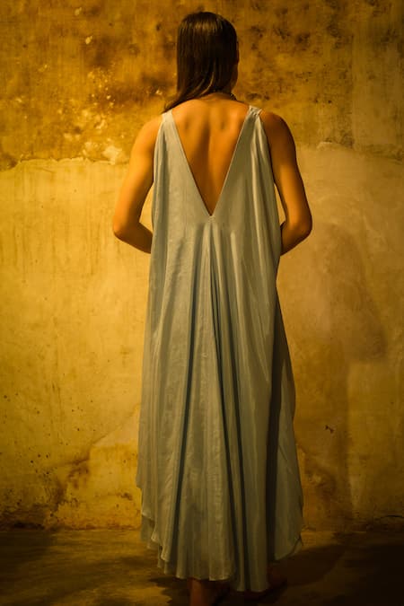 Stephany Cotton Silk Maxi Dress 