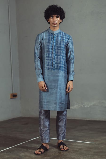 Mitesh Lodha Silk Printed Kurta 