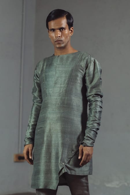 Mitesh Lodha Silk Asymmetric Kurta 