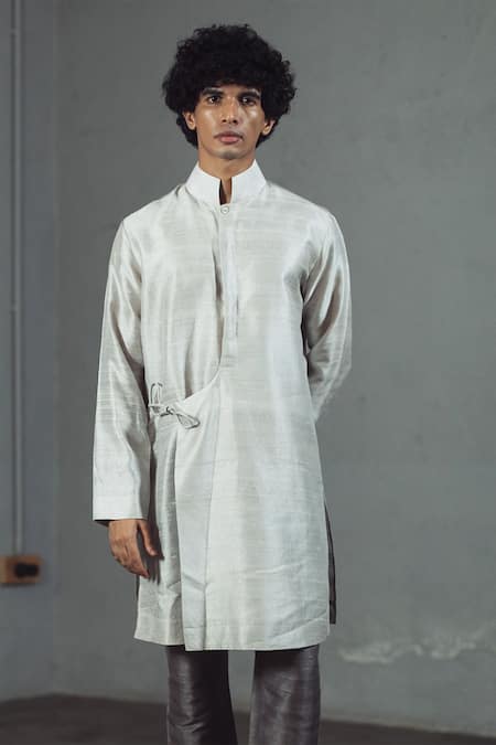 Mitesh Lodha Silk Tie-Up Kurta 