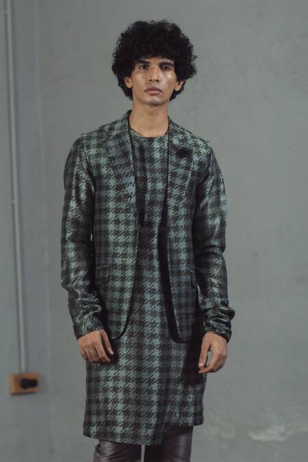 Buy Mitesh Lodha Green Raw Silk Printed Nehru Jacket Online at Aza Fashions Buy_Mitesh Lodha_Green Raw Silk Printed Nehru Jacket_Online_at_Aza_Fashions