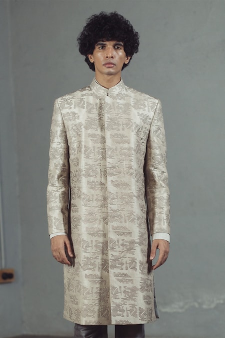 Mitesh Lodha Silk Embroidered Sherwani 