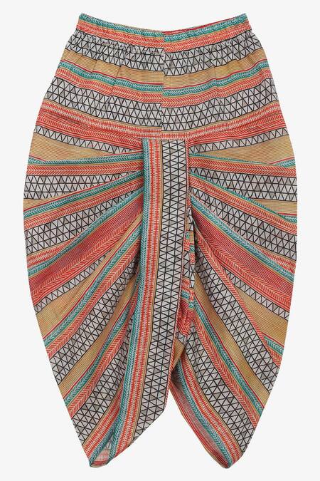 Shop_Saka Designs_Yellow Cotton Embroidery Collar Kurta And Dhoti Pant Set_Online_at_Aza_Fashions