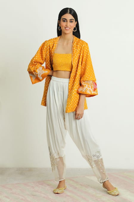 Shop for Mehak Murpana Blue Milano Satin Embroidered Top And Dhoti Pant Set  for Women Online at Aza Fashions | Embellished crop top, Dhoti pants, Aza  fashion