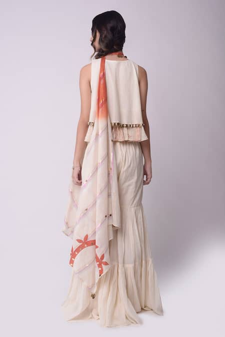 Shwetanga Organic Cotton Printed Kurta Sharara Set 