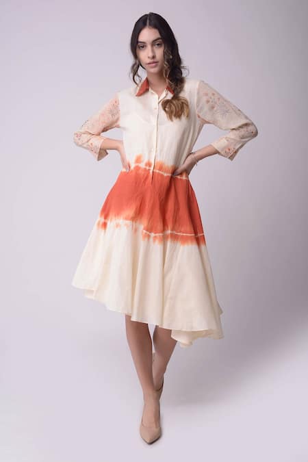 Shwetanga Organic Cotton Tie Dye Shirt Dress 