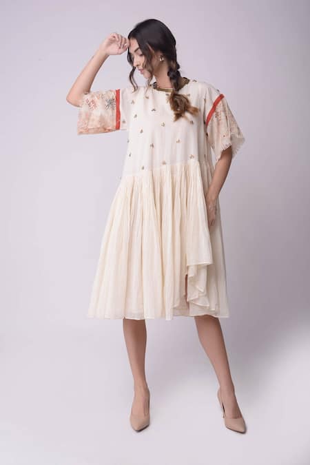 Shwetanga Organic Cotton Embroidered Dress 