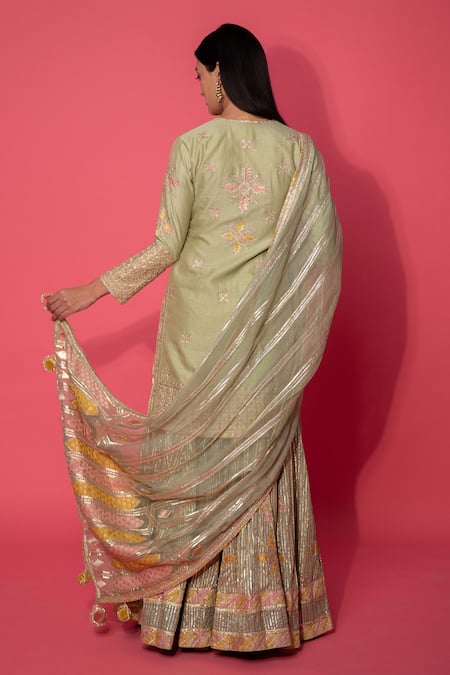 Simar Dugal Chanderi Kurta Sharara Set 