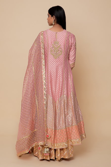 Simar Dugal Handwoven Chanderi Anarkali Sharara Set 
