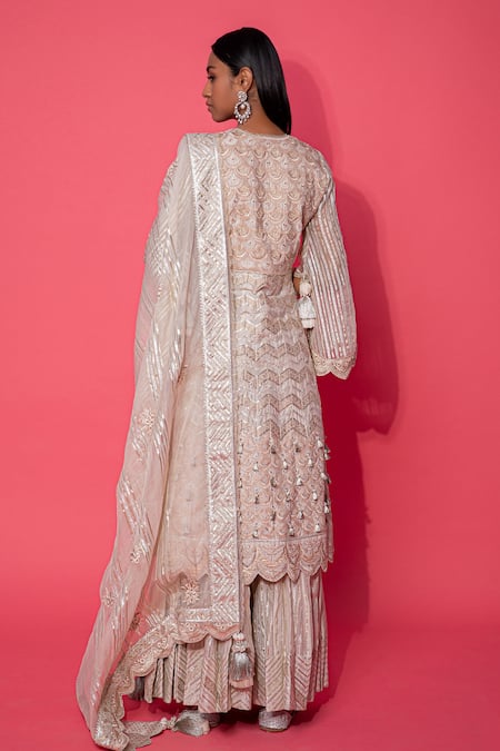 Simar Dugal Chanderi Silk Kurta Sharara Set 