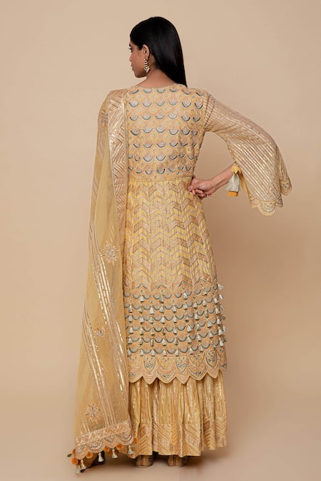 Simar Dugal Chanderi Silk Kurta Sharara Set 